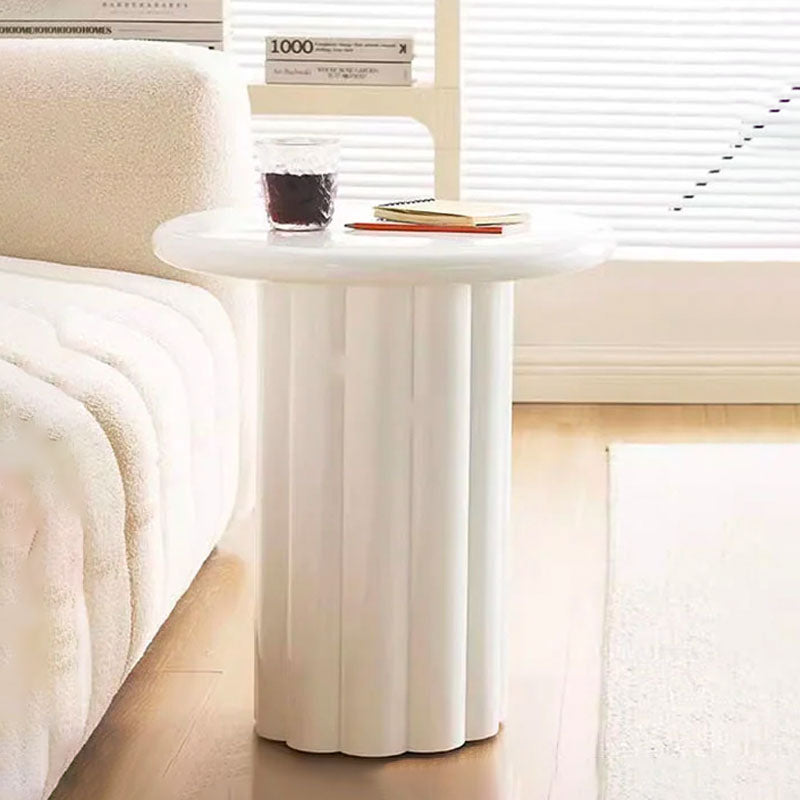 Derek Cylinder Side Table, White