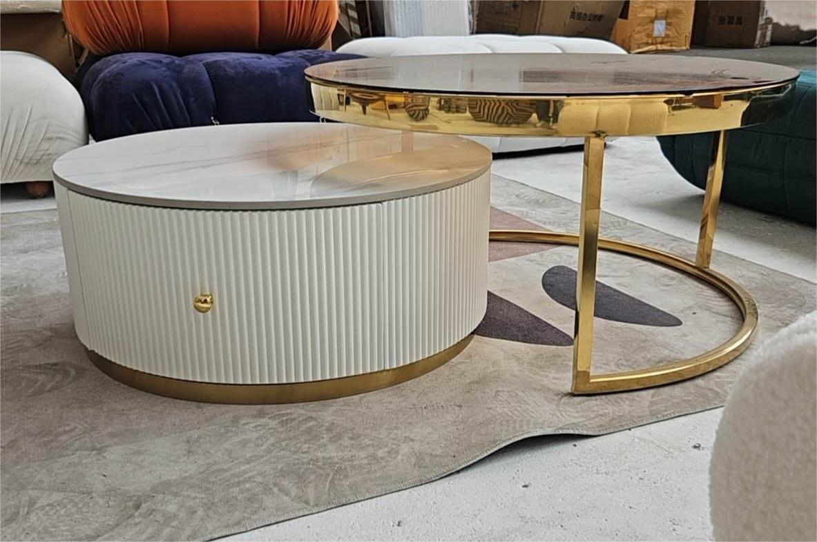 Anastasia Nesting Coffee Table Set, Slight Damaged, For Display