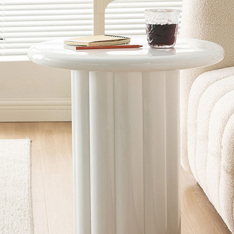 Derek Cylinder Side Table, White