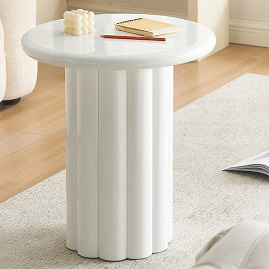 Derek Cylinder Side Table, White