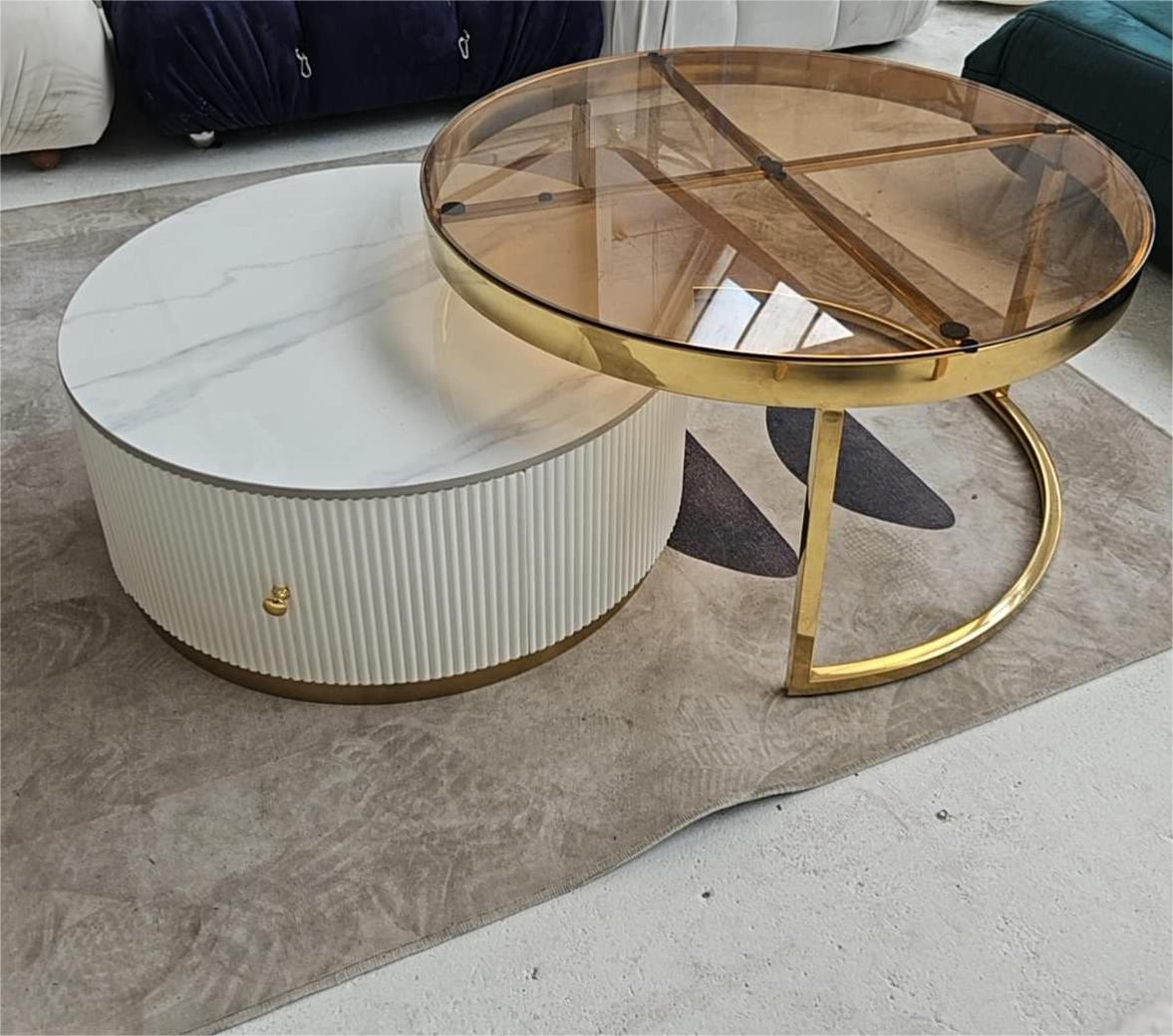 Anastasia Nesting Coffee Table Set, Slight Damaged, For Display