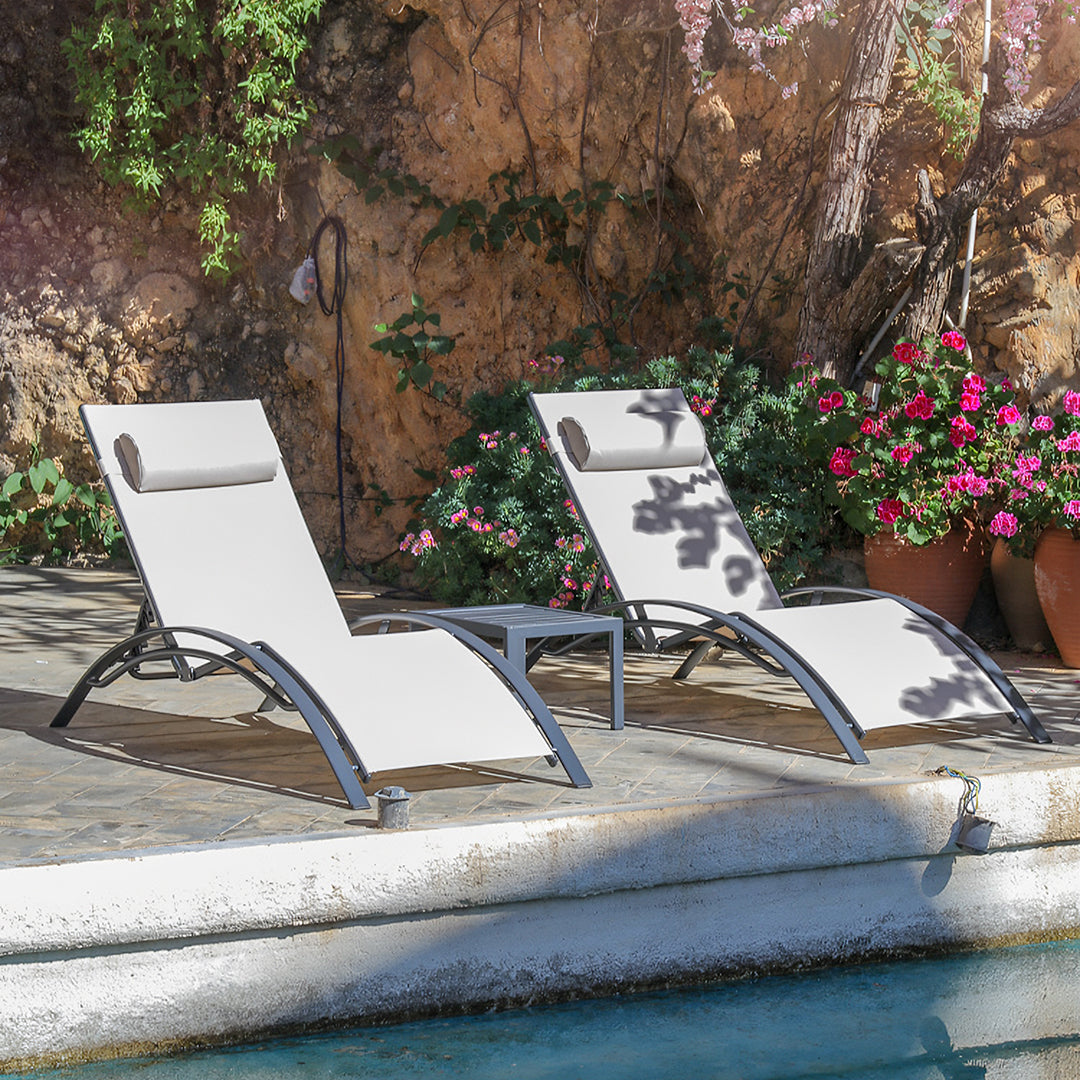 Chappell Reclining Sun Lounger With Pillow, Outdoor