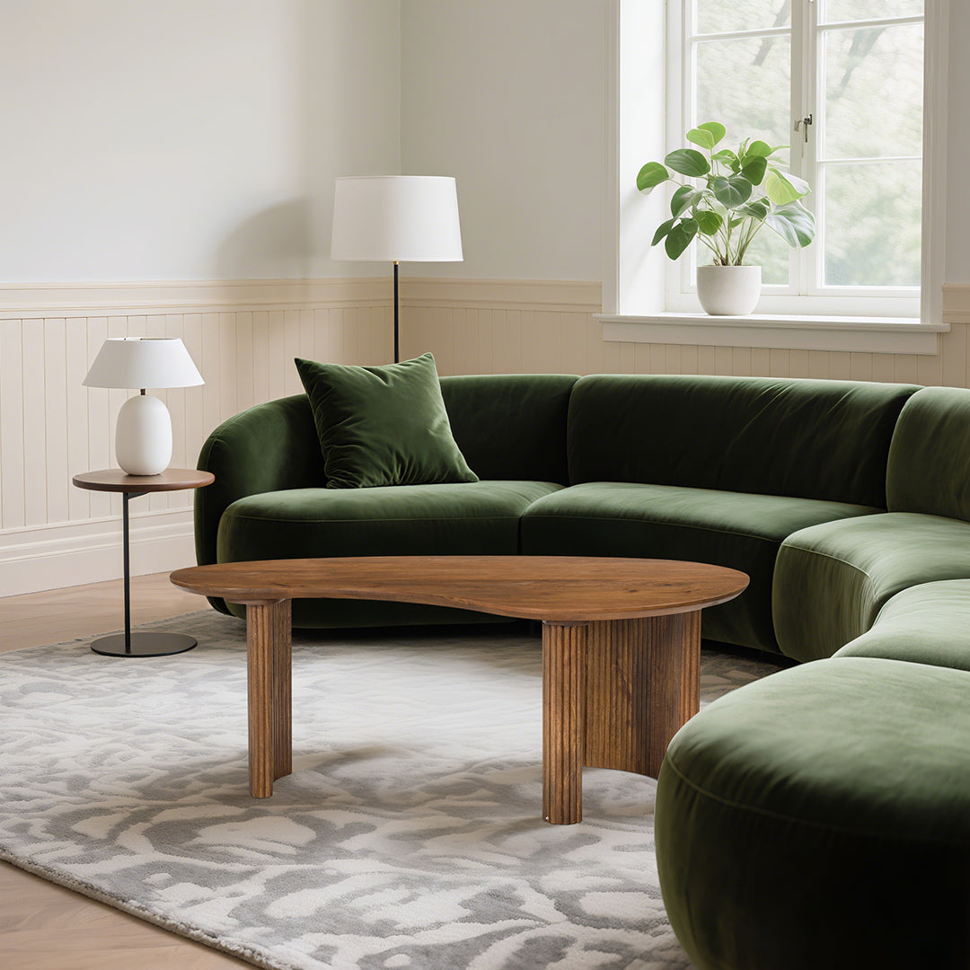 Aragon Curved Wood Coffee Table