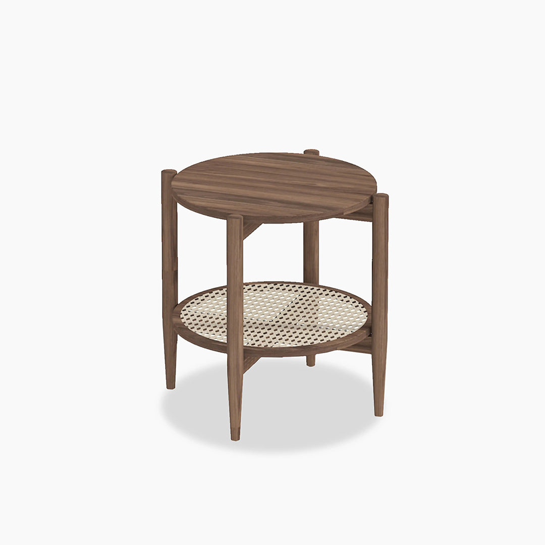 Fadli Round Side Table, Rattan
