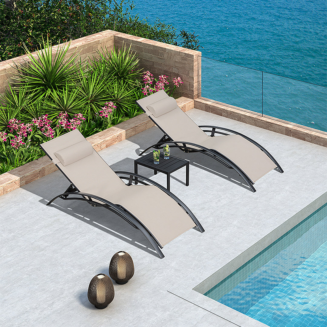 Chappell Reclining Sun Lounger With Pillow, Outdoor