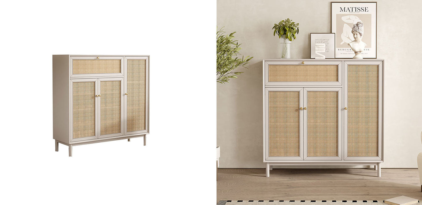 Dederick Rattan Shoe Storage With Drawer