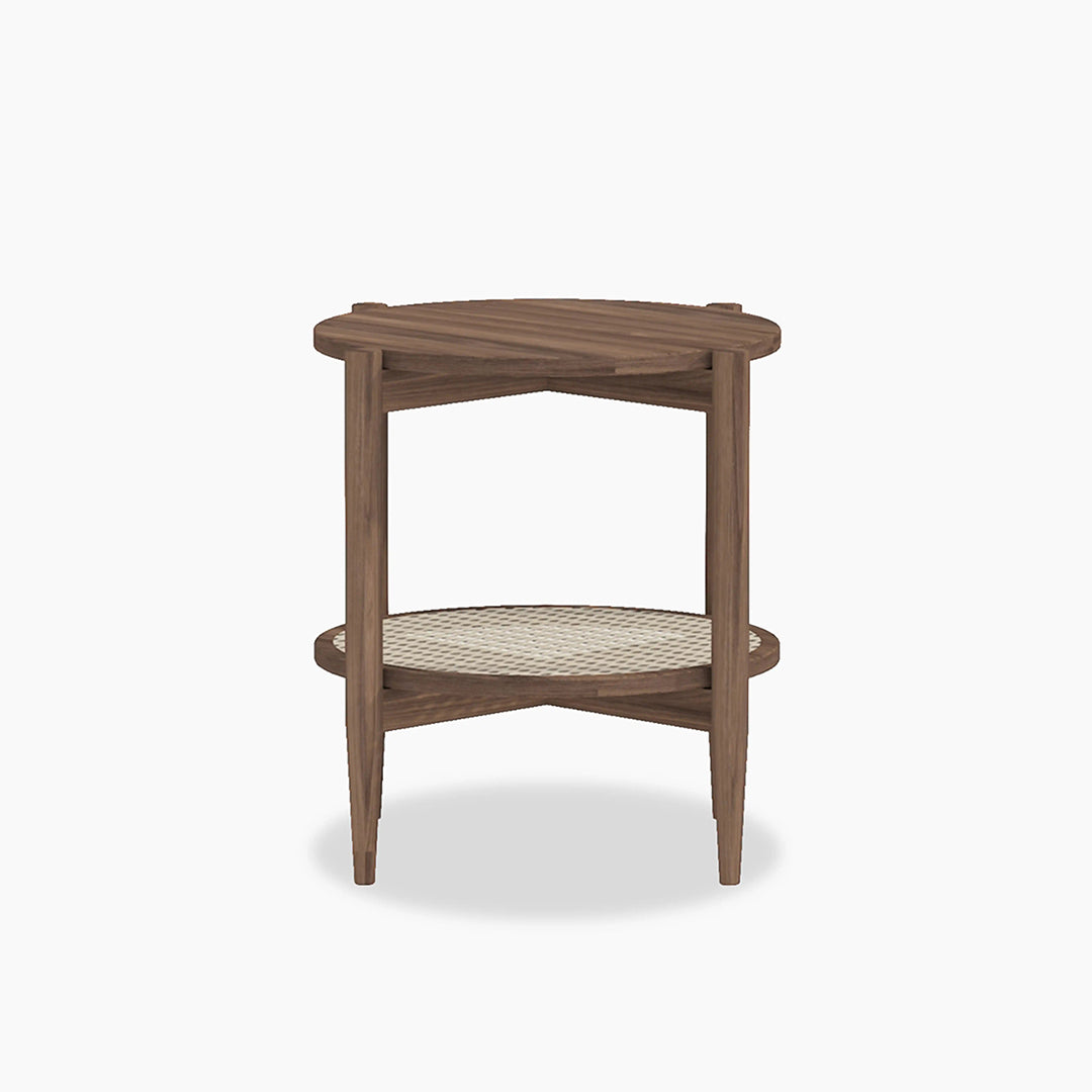 Fadli Round Side Table, Rattan