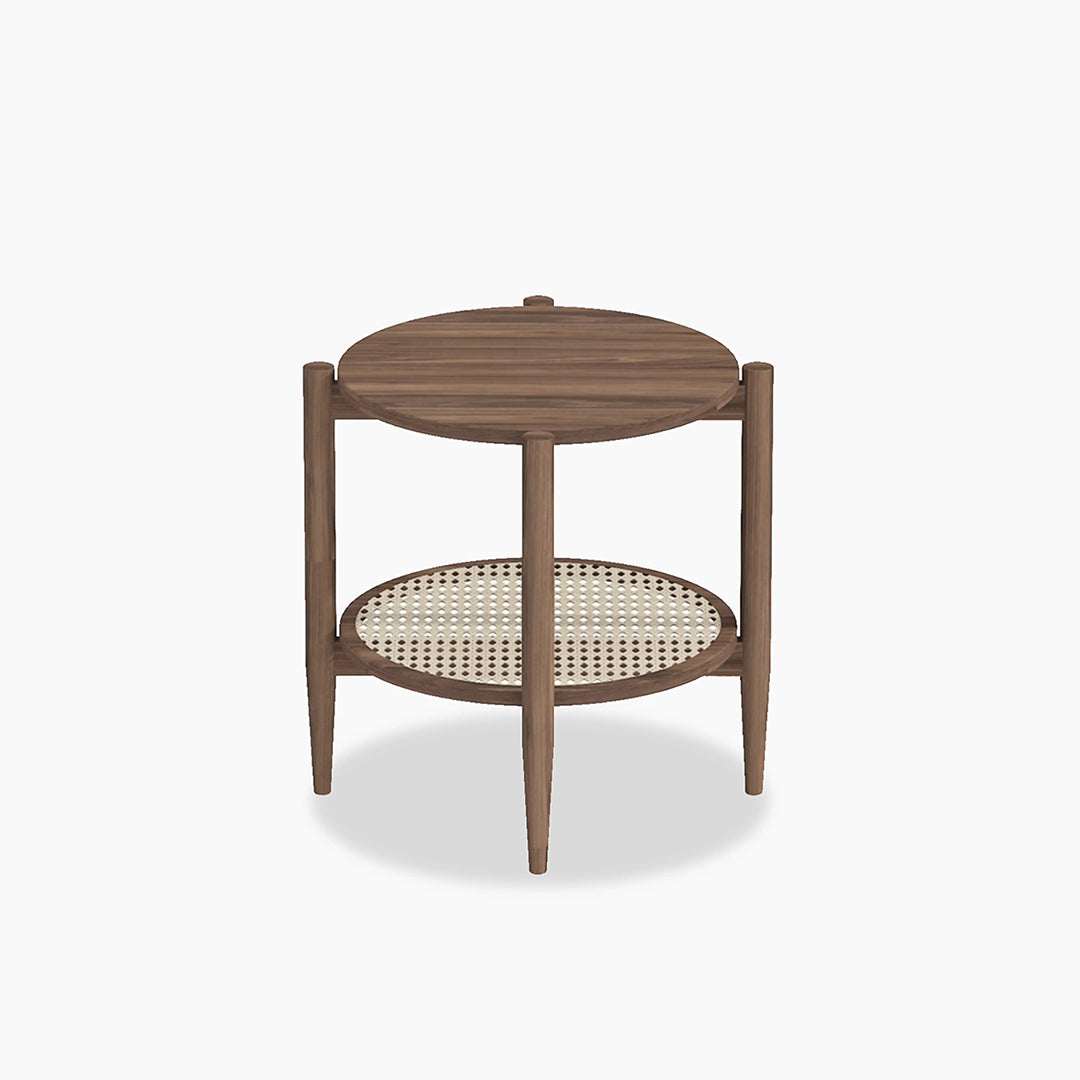 Fadli Round Side Table, Rattan