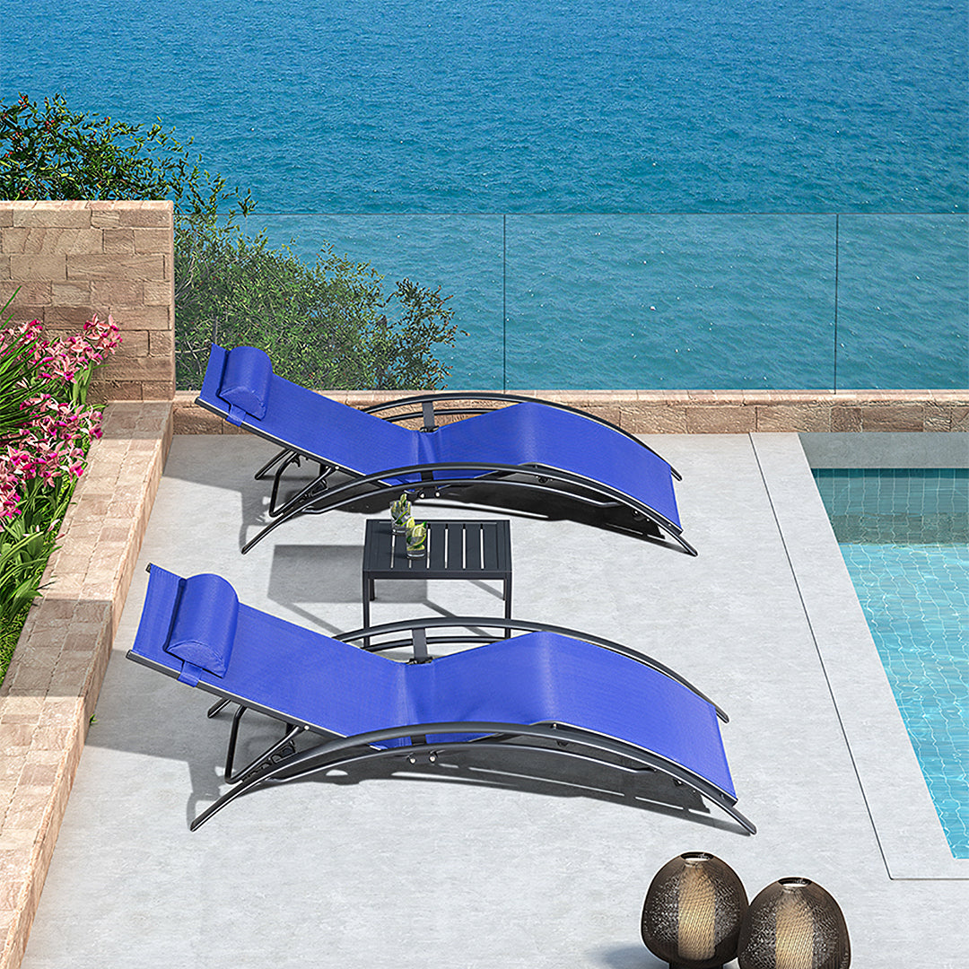 Chappell Reclining Sun Lounger With Pillow, Outdoor